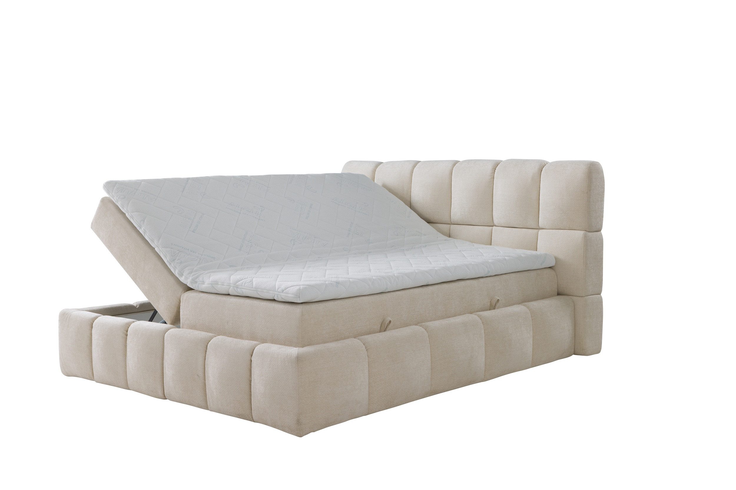 Labett Boxspringbett AURA Bubble Boucle Bett mit Stauraum - 140x200 160x200 180x200 200x200