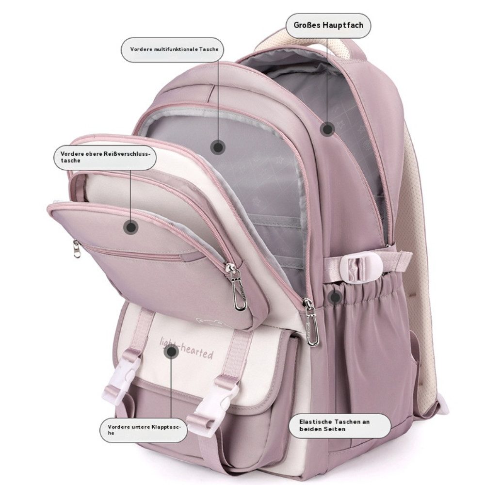 Blusmart Schulrucksack Schülerrucksack/Kinderrucksack (Großes Fassungsvermögen, mehrlagiges Design, Wasserabweisend und strapazierfähig), Für alle Altersgruppen – Bild 5 von 5
