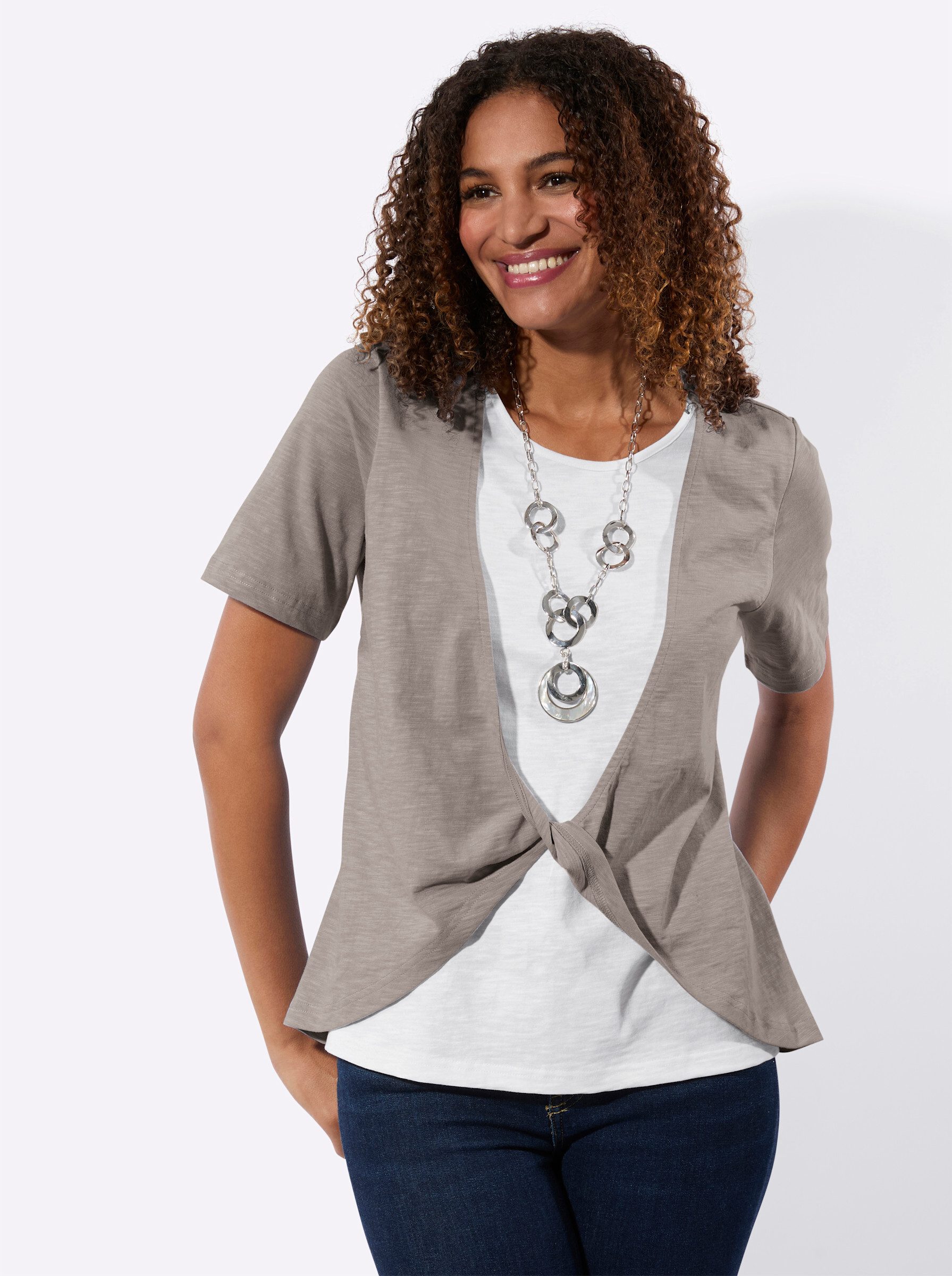 T-Shirt 2-in-1-Shirt Kurzarm