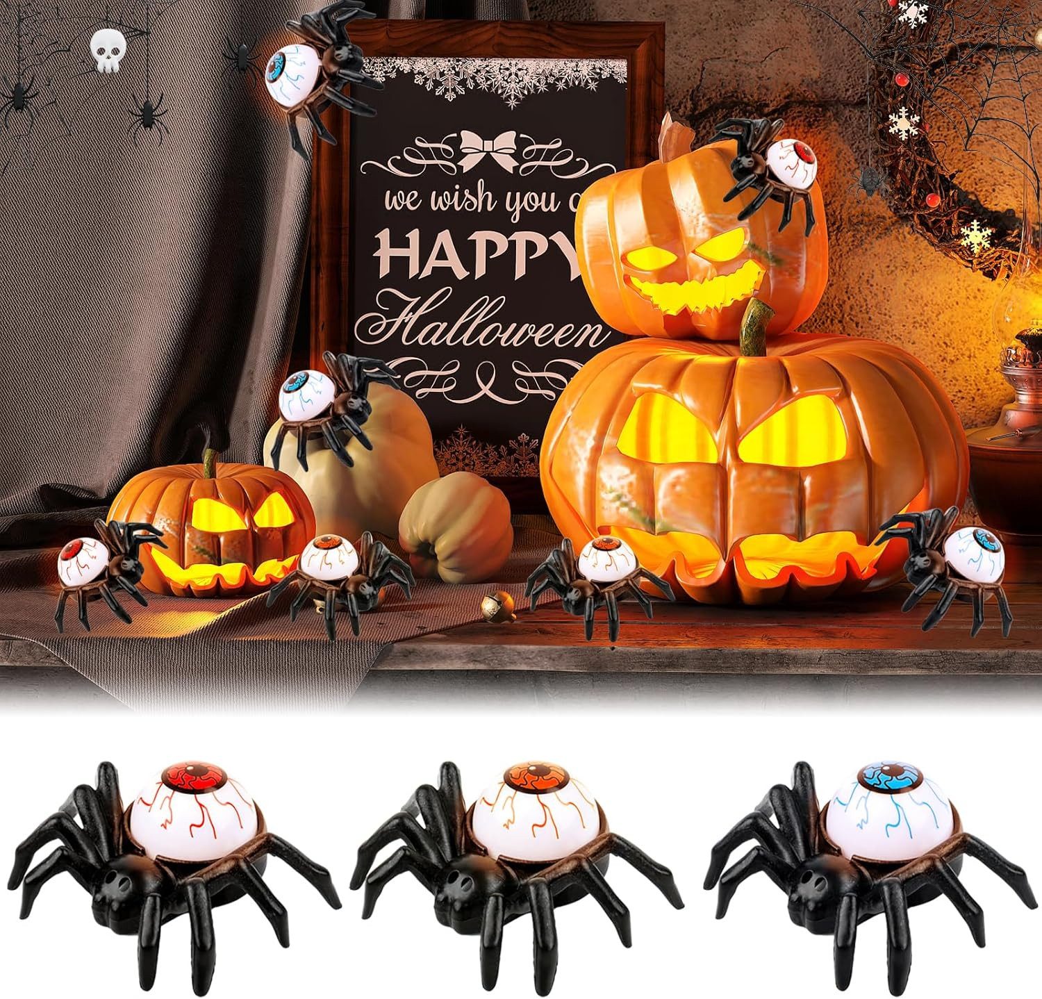 Coonoor LED-Kerze 12 Stück Halloween Spinne günstig online kaufen