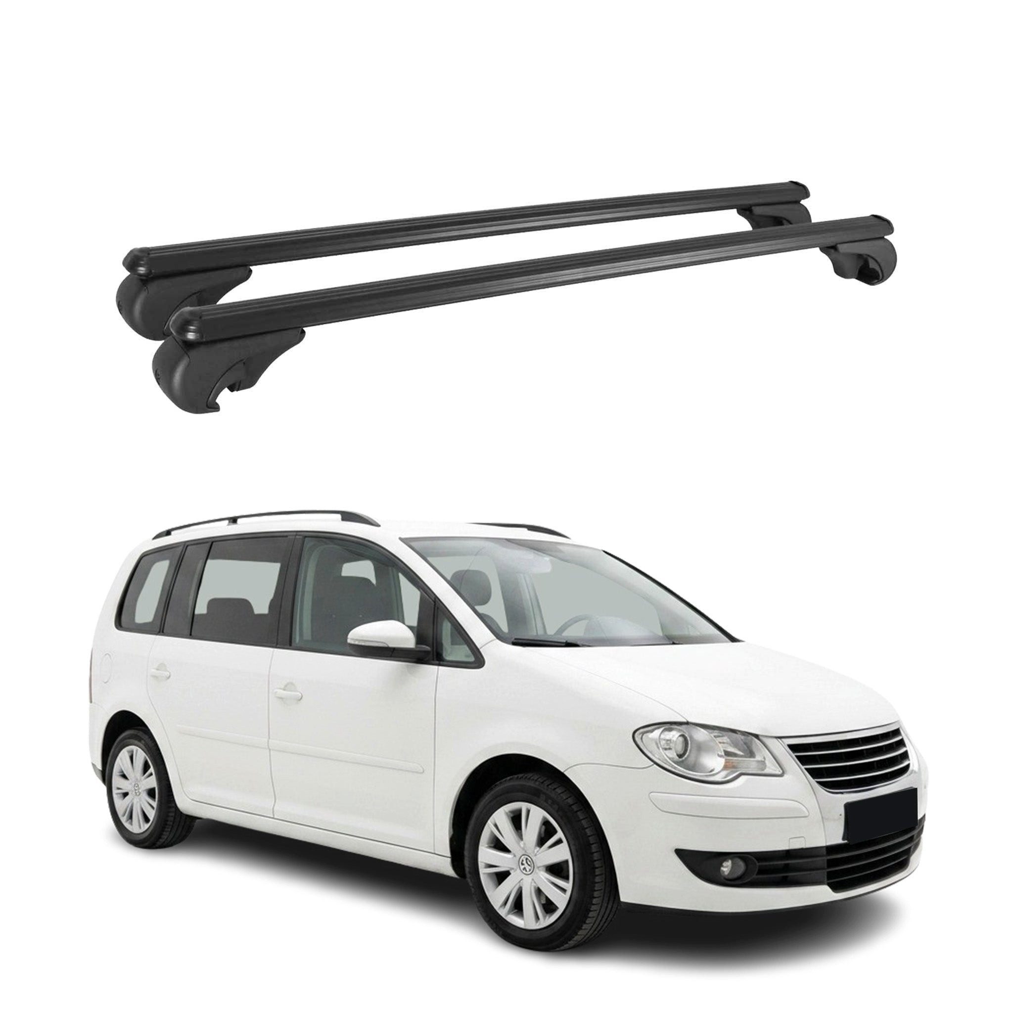 OMAC Dachträger Dachgepäckträger für VW Touran 2003-2023 Auminium Schwarz (2-St), Wasserbeständig,Abnehmbar,Multifunktional,Leichtgewichtig