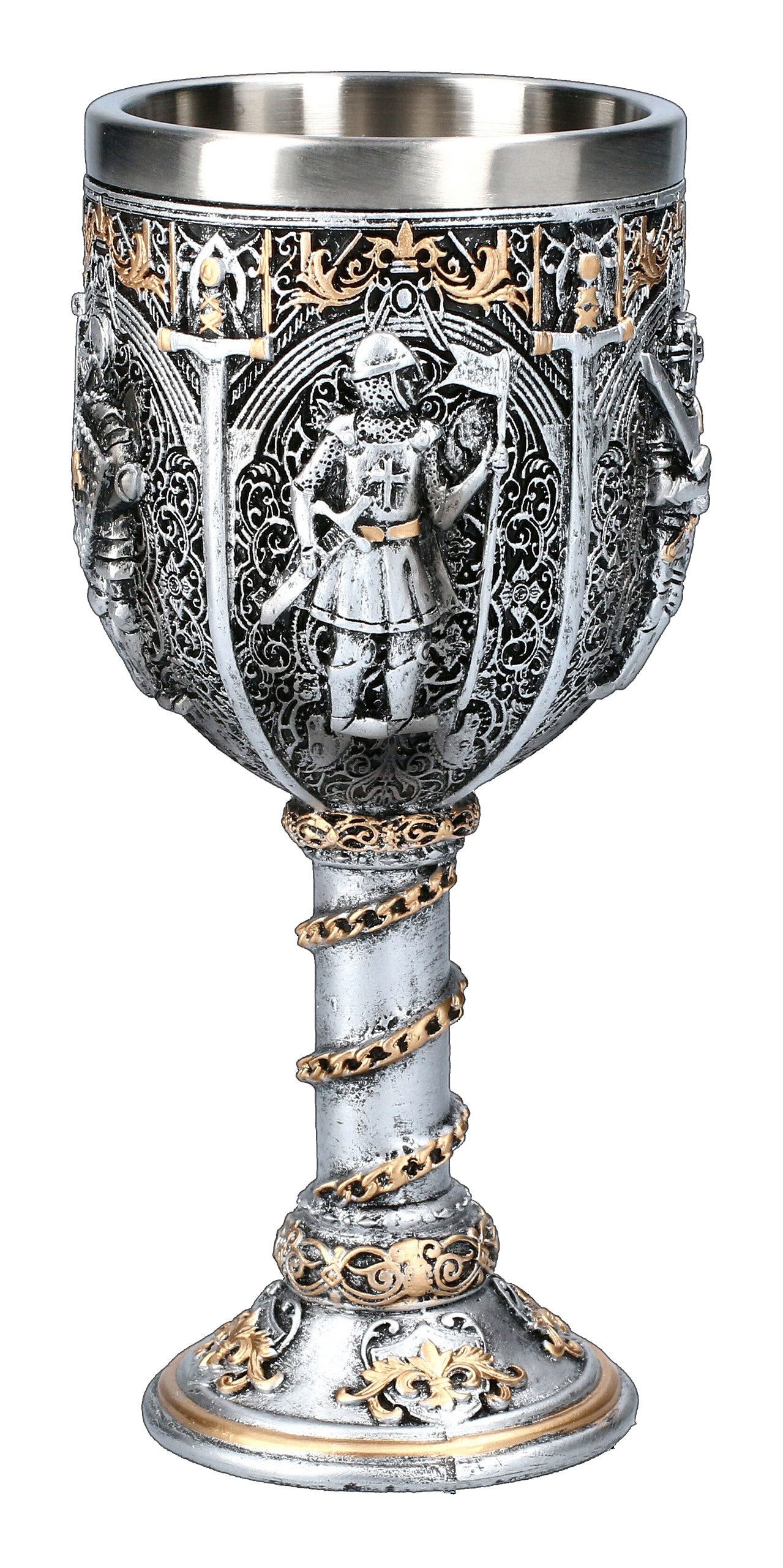 Becher Kelch mit Ritterrüstungen - Fantasy Becher Ritter Mittelalter