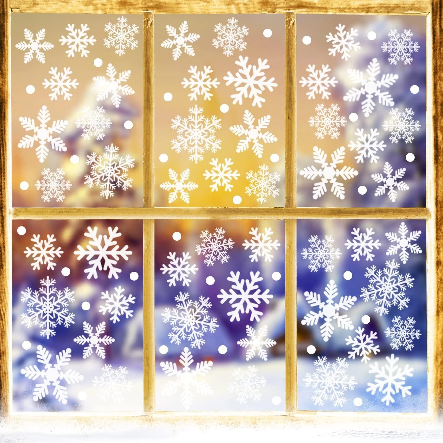 Dekohänger Schneeflocken Fenstersticker PVC Weihnachten Deko Set 372 Teile