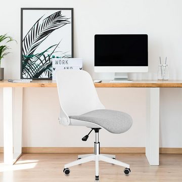 BASETBL Bürostuhl Stoff Drehstuhl, Schreibtischstuhl mit klappbarer Rückenlehne, Platzsparend Klappbar, Stuhl mit Rollen, höhenverstellbar