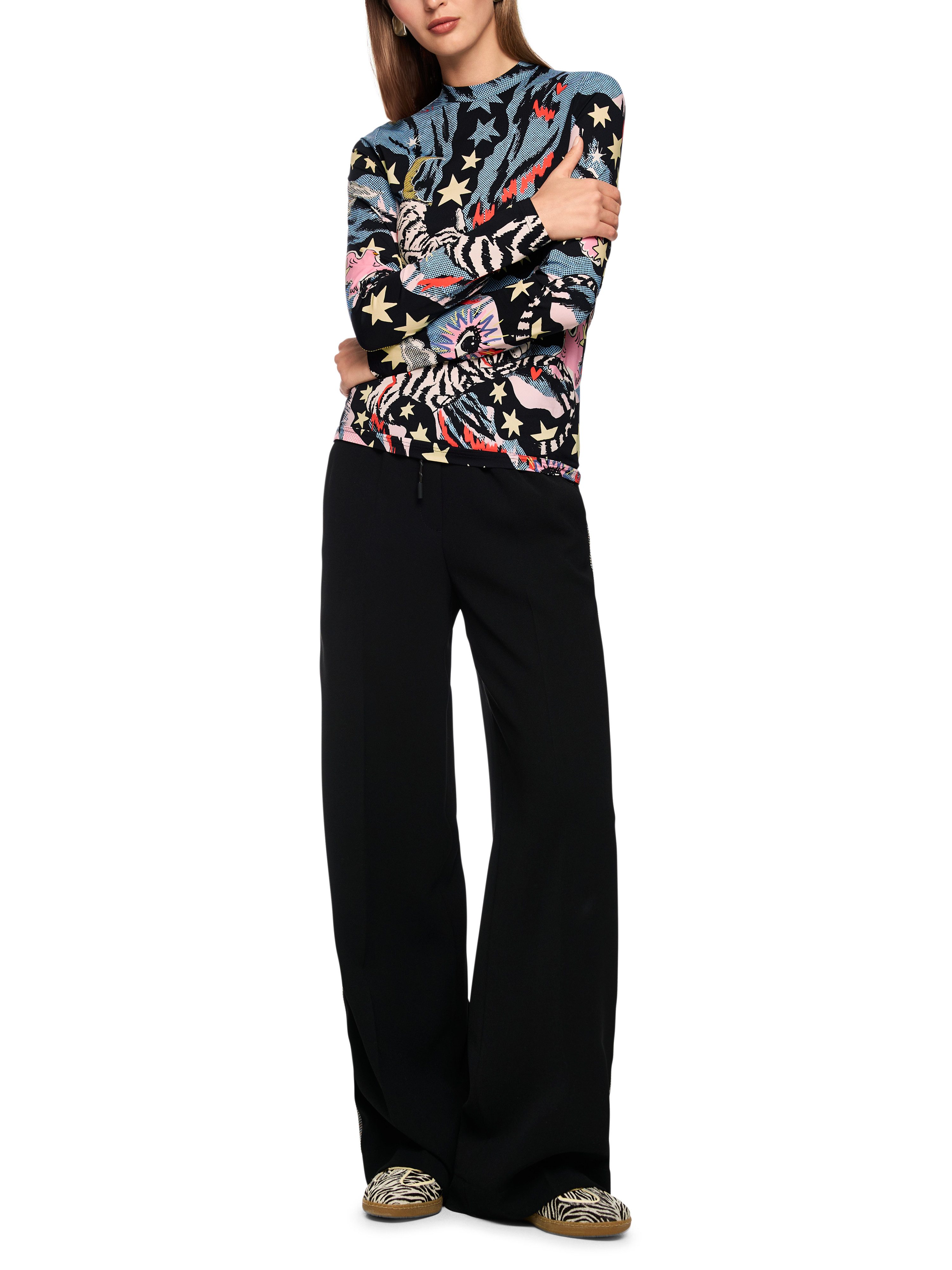 Marc Cain T-Shirt Langarmshirt mit Comic Print