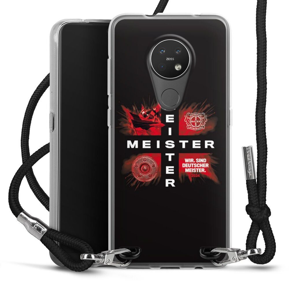 DeinDesign Handyhülle Bayer 04 Leverkusen Meister Offizielles Lizenzprodukt, Nokia 7.2 Handykette Hülle mit Band Case zum Umhängen Cover mit Kette