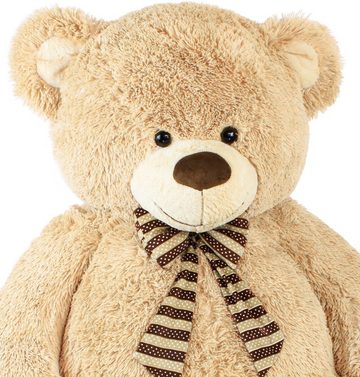 BRUBAKER Kuscheltier Riesen XXL Teddybär (150 cm) Liebste MAMA Herz (1-St., mit gestreifter Schleife), großer Teddy Bär, Stofftier Plüschtier