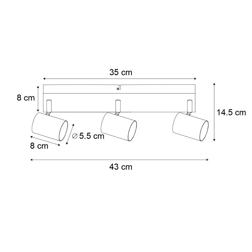 Qazqa LED Aufbaustrahler Jeana, ohne Leuchtmittel, Warmweiß, QAZQA Aufbau­spot, gu10, Schwarz, Stahl, Modern