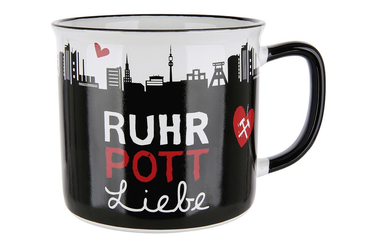 GILDE Tasse Ruhrpott Liebe Чашки Set 6er Keramik 390ml im Emaille Design