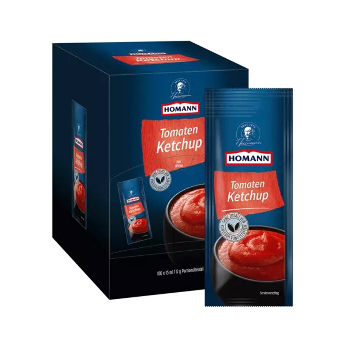 Homann Saucen, Homann Tomaten Ketchup Tomatig fruchtig mit Tomatenmarkanteil100x15ml