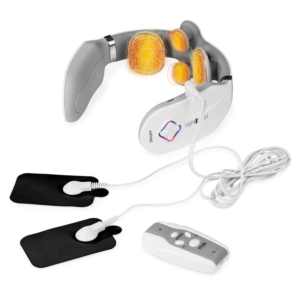 nah-vital Nacken-Massagegerät nah-vital Nackenmassagegerät EMS & Wärme weiß, Nackenmassagegerät mit EMS- & Wärmefunktion weiß