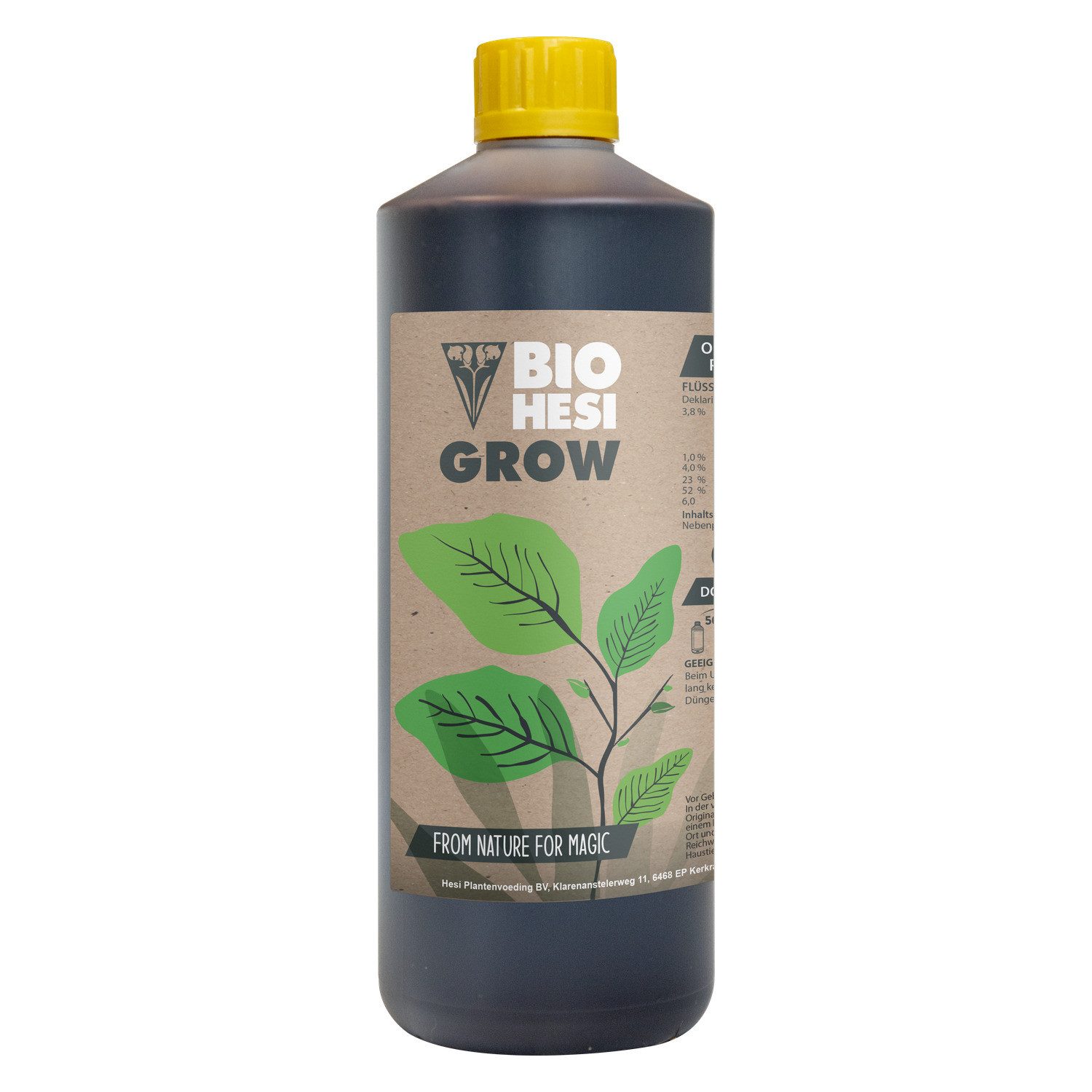HESI Pflanzendünger Bio-Dünger Grow - NPK 4-1-4 - flüssig, vegan, Konzentrat
