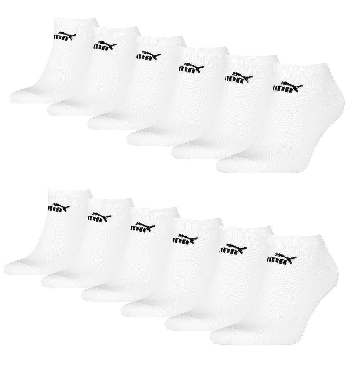 PUMA Sneakersocken PUMA Unisex Sneaker Socken knöchelhoch Damen Herren 12er Pack (12-Paar) Logoschriftzug