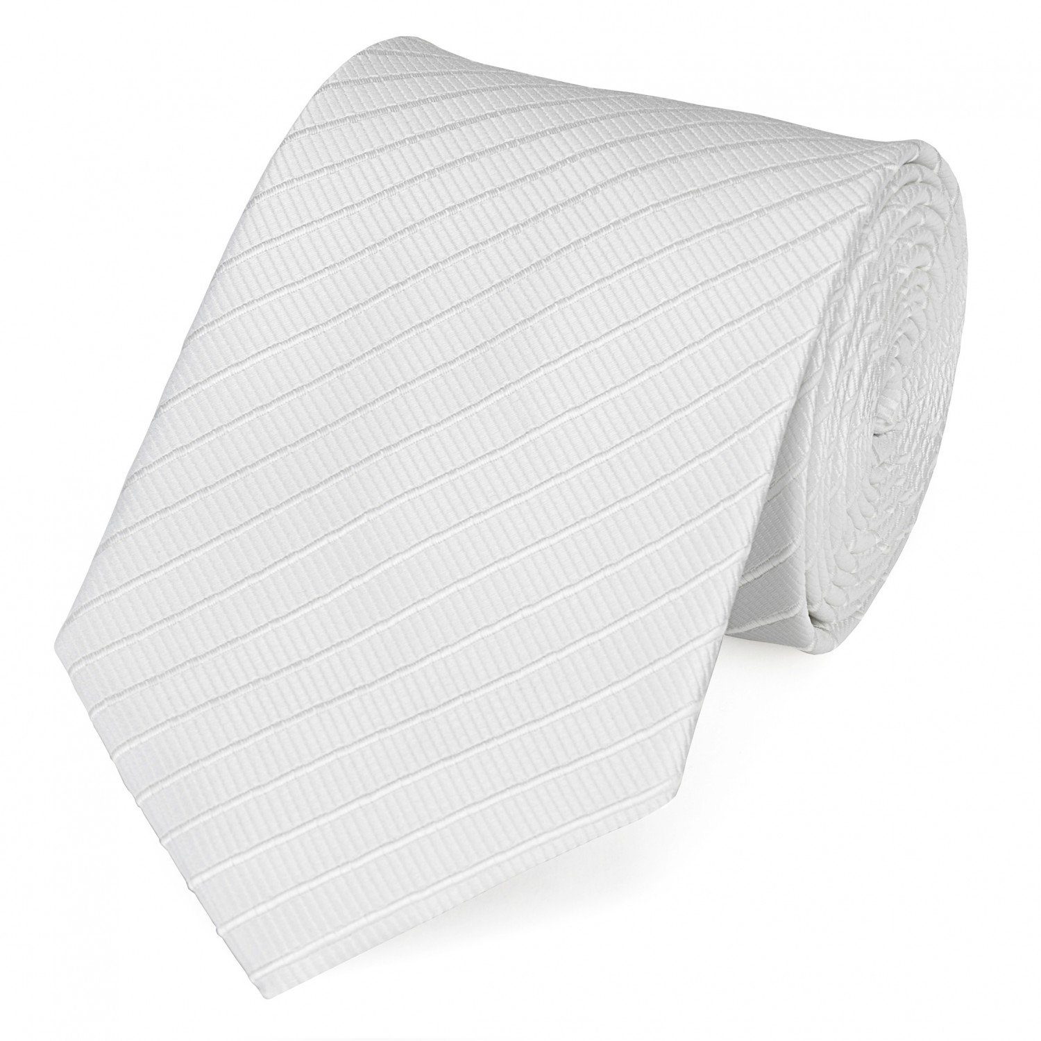 Farini Gestreift Weiß Einstecktücher mit Krawatte Fabio Herren Einstecktuch) Schlips & 8cm (Set, in Weiß/Weiß (25x25cm) Breit (8cm),