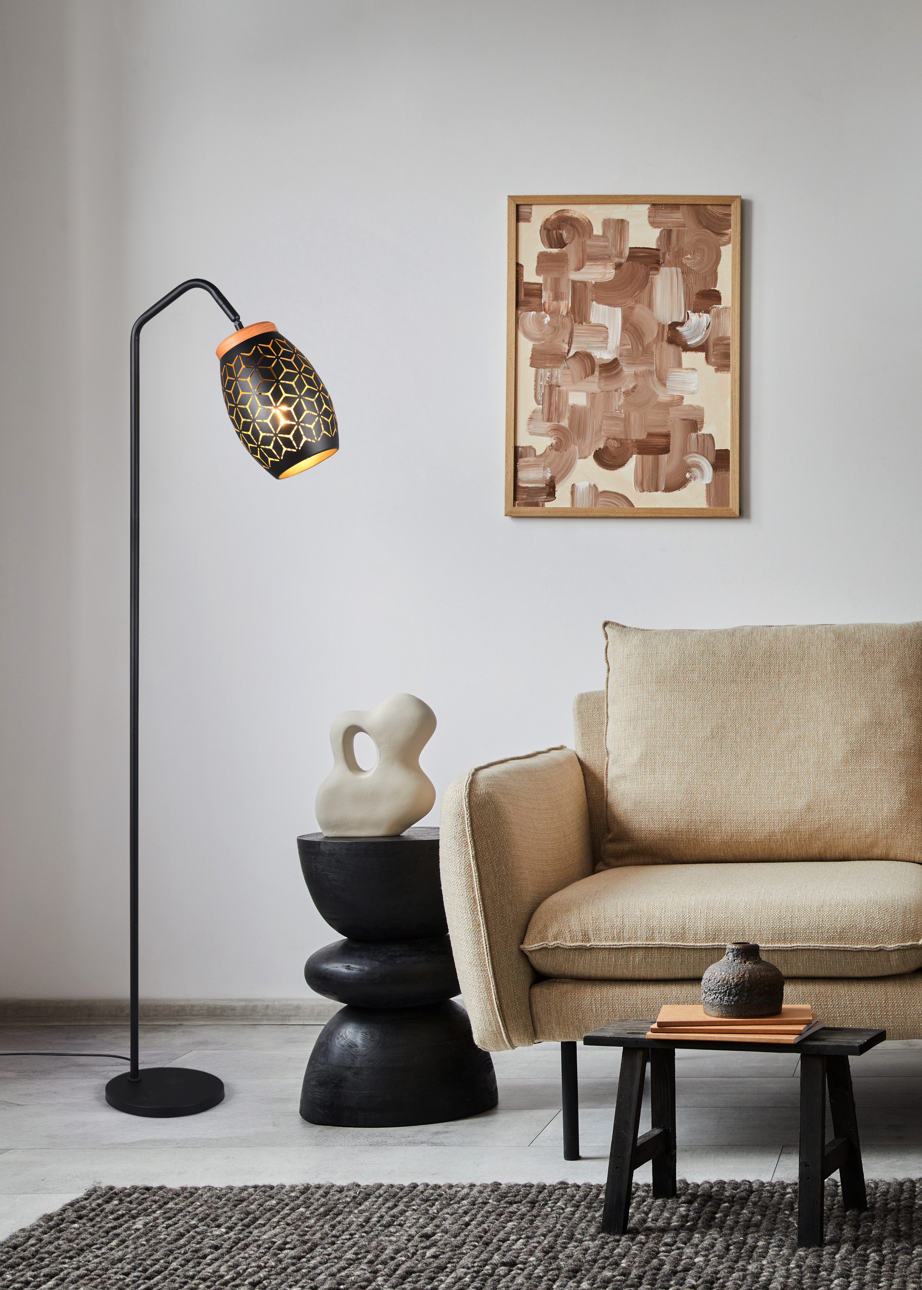 Reality Leuchten Stehlampe BIDAR, Stehleuchte Höhe 147 cm mit Fußschalter, günstig online kaufen