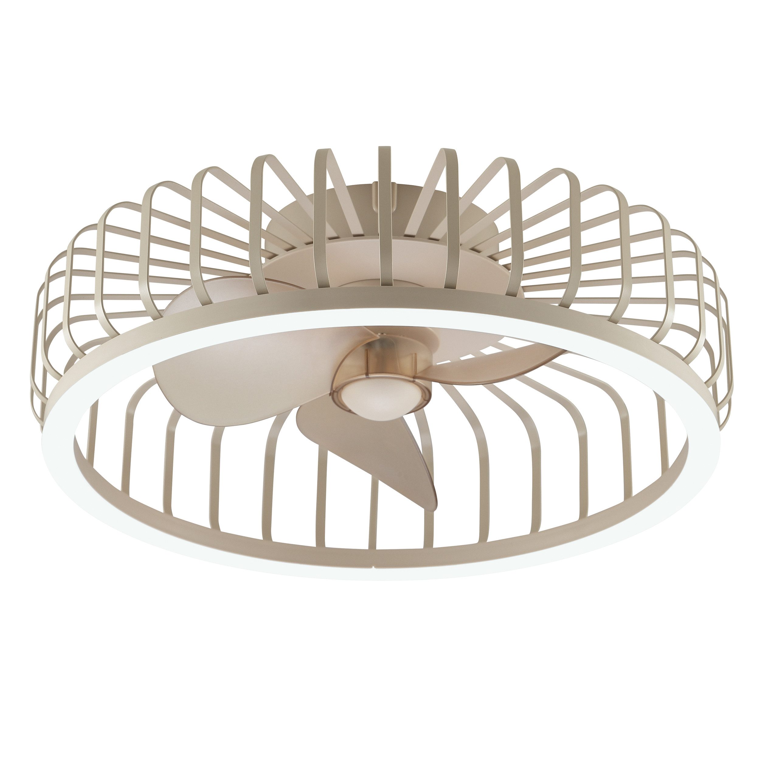 Brilliant LED Deckenleuchte Capo, CCT - über Fernbedienung, Dimmfunktion, Memoryfunktion, Nachtlichtfunktion, Timerfunktion, Ventilatorfunktion, LED fest integriert, warmweiß - kaltweiß, LED-Ventilator, Ø 48 cm, 4200 lm, dimmbar, CCT