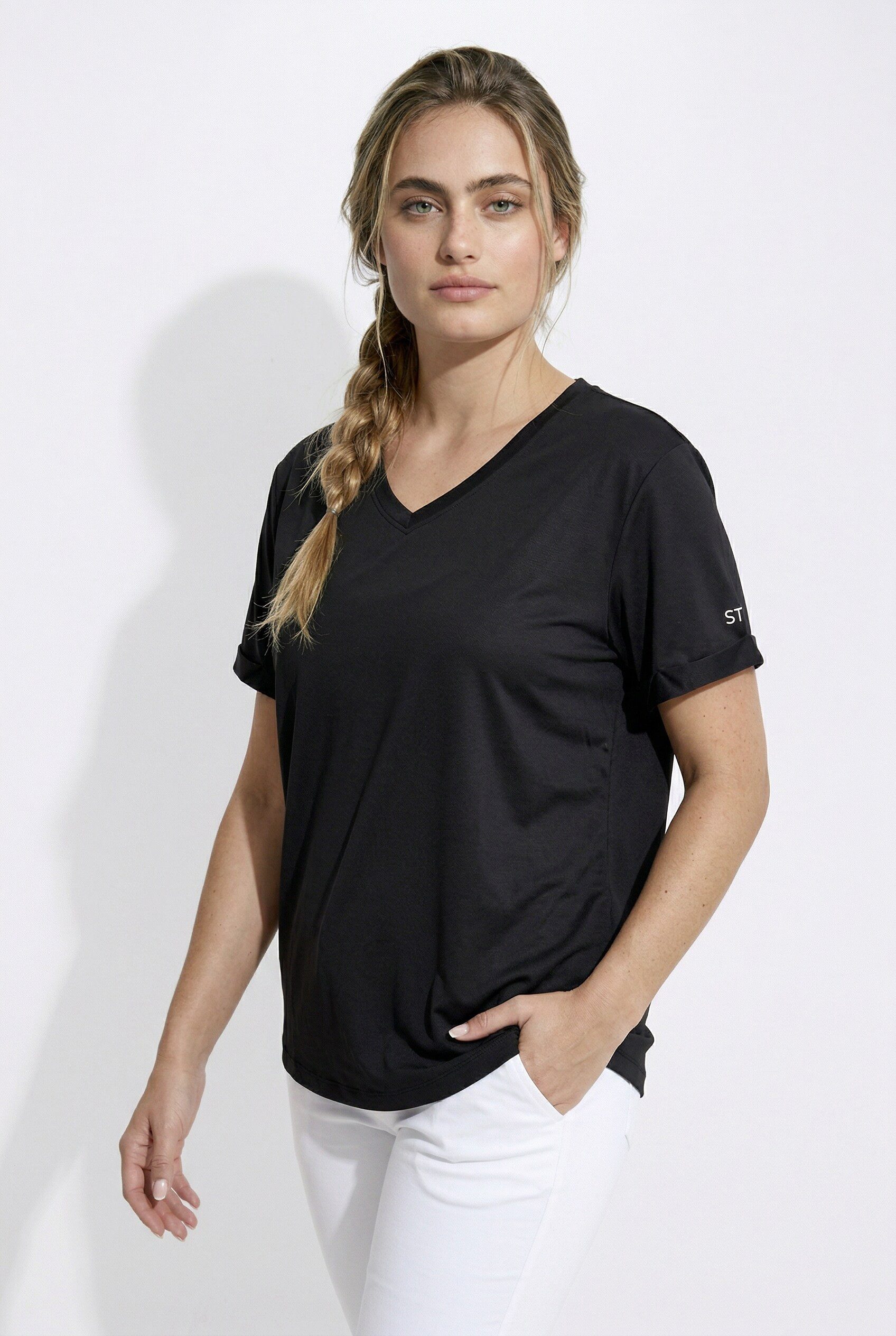 Ulla Popken T-Shirt Funktions-Shirt LSF 50+ Rundhals Halbarm recycelt günstig online kaufen