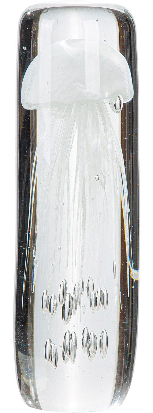 GILDE Skulptur Dekoobjekt Qualle transparent (1 St), Meeresdeko Meerestier maritim Glasdekofigur Tischdekoration