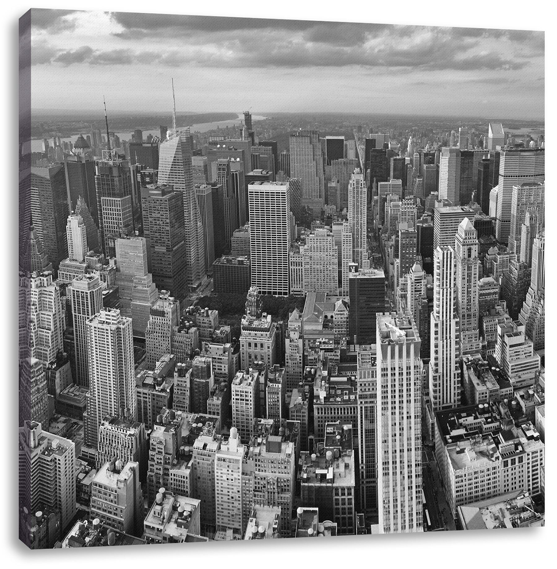 Pixxprint Leinwandbild New York New (1 fertig inkl. Leinwandbild Skyline, Skyline Zackenaufhänger bespannt, York St)