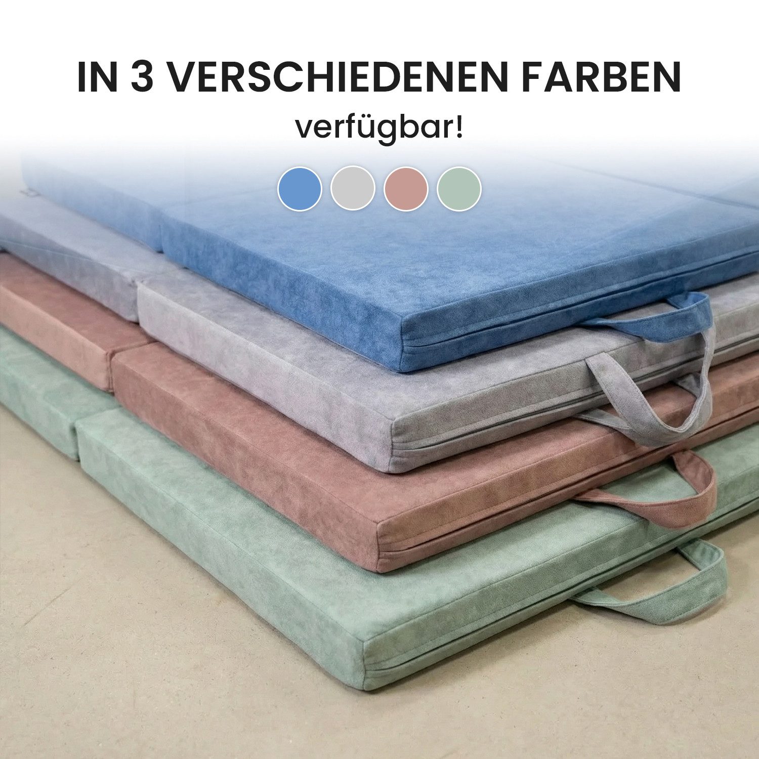 Jeflex Weichbodenmatte Jeflex Spielmatte Turnmatte klappbar VELVET DELUXE 120 x 120 x 6 cm