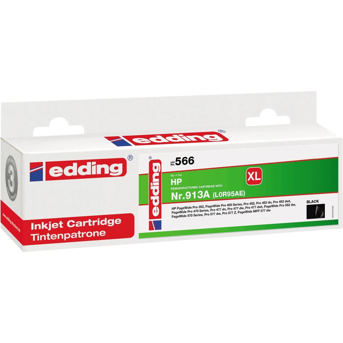 edding edding EDD-566 schwarz Druckerpatrone kompatibel zu HP 913A (L0R95AE) Tintenpatrone