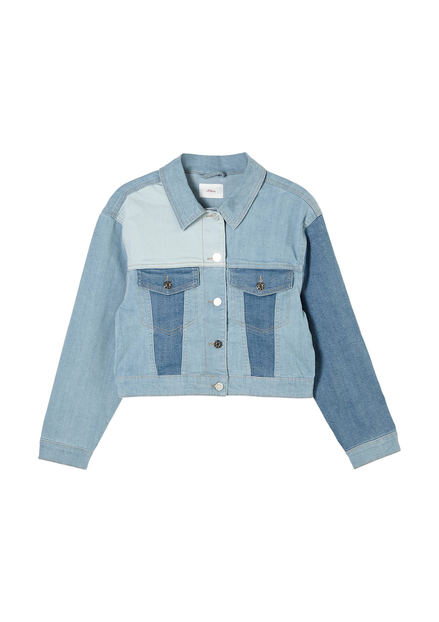 mit Blocking s.Oliver Waschung Funktionsjacke Colour Jeansjacke