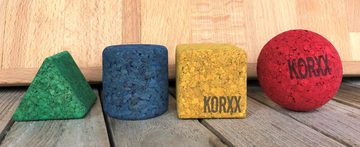 KORXX Spielbausteine 4 bunte Bauklötze in geometrischen Formen aus KORK