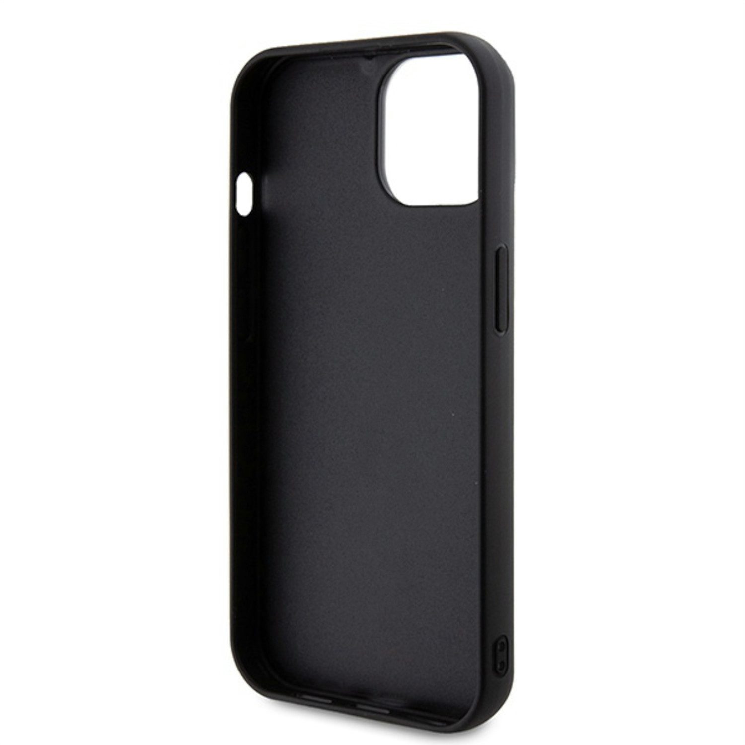 KARL LAGERFELD Smartphone-Hülle Karl Lagerfeld Apple iPhone 15 Plus Hülle 3D Rubber Glitter Logo Black