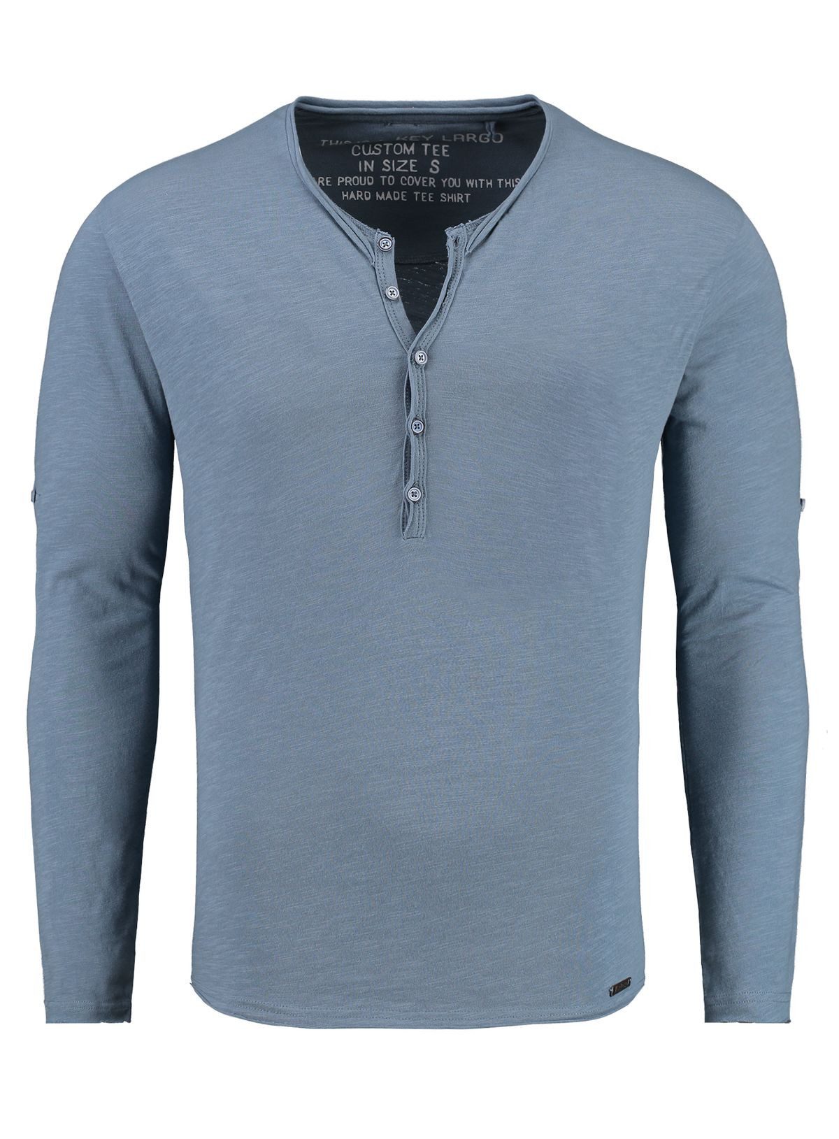 Key Largo Henleyshirt Ginger vintage Look uni Basic MLS00038 mit Knopfleist günstig online kaufen