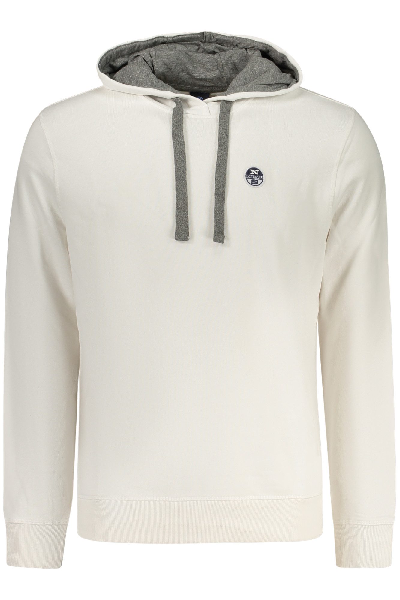 North Sails Sweatshirt Weißes Herren Kapuzen-Sweatshirt mit Applikation