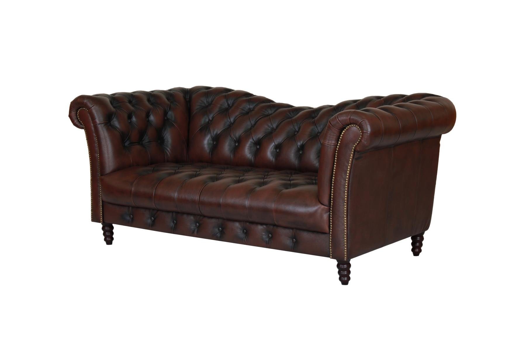 Salottini Chesterfield-Sofa Elite 2er Sofa Chesterfield 2-Sitzer Couch Vincent Ledersofa Salottini, 1 Teile, Handarbeit