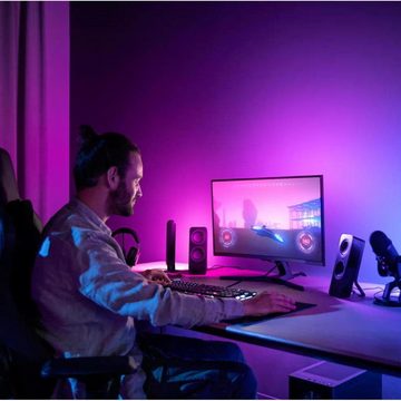 Philips Hue LED Stripe White & Color Ambiance Lightstrip Play Gradient PC 24-27 in Schwarz, 1-flammig, LED Streifen