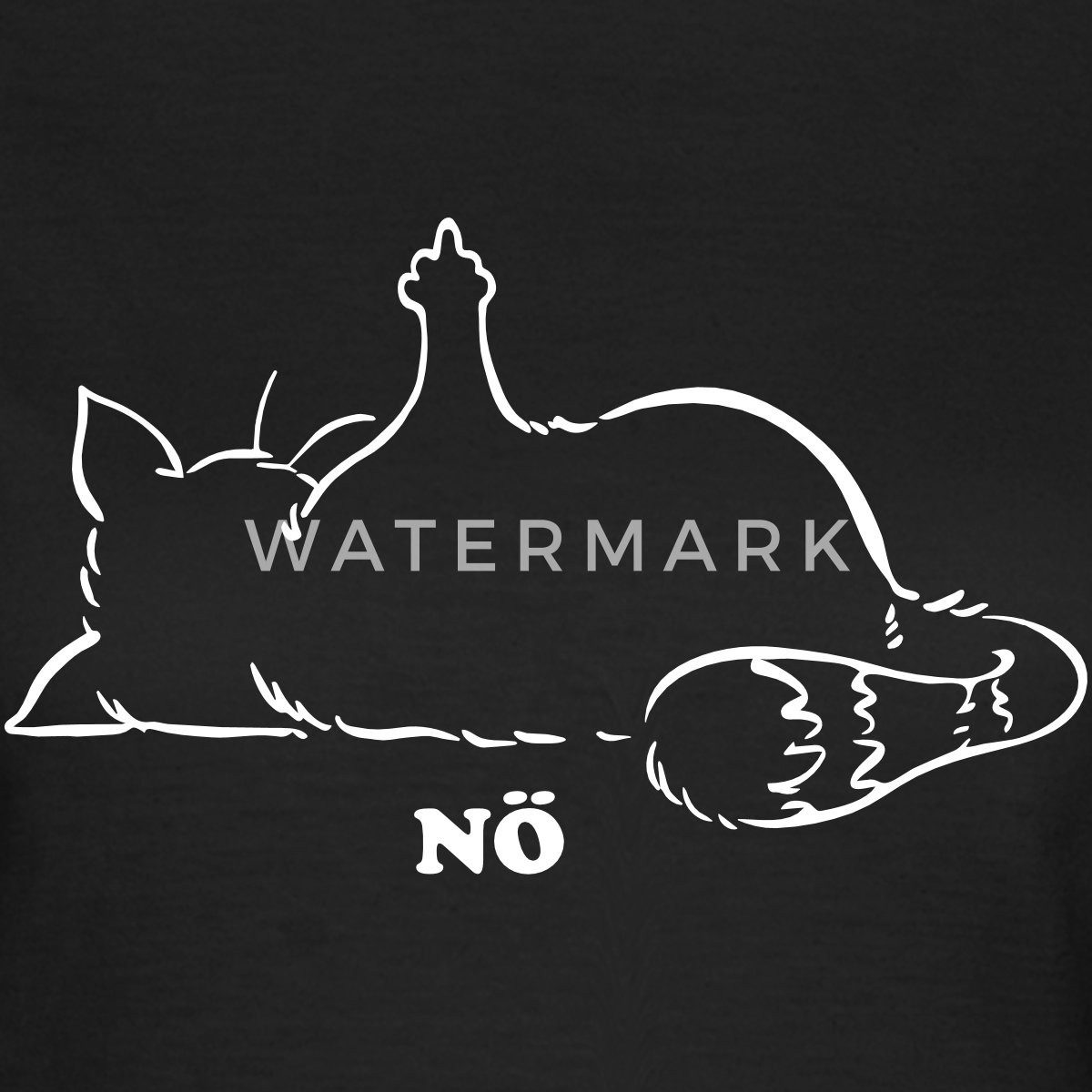 Spreadshirt T-Shirt Katze Nö Neinsager Mittelfinger günstig online kaufen