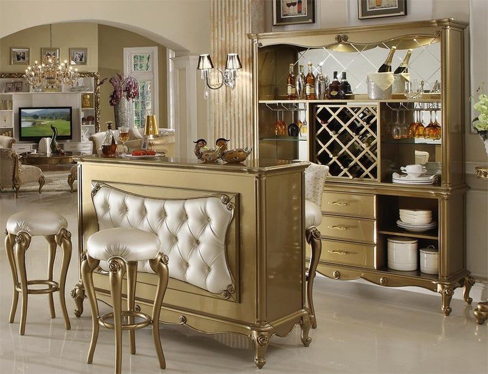 JVmoebel Высокие табуреты Goldene Высокие табуреты Lounge Sessel Tresen Stühle für die Bar, Made in Europa