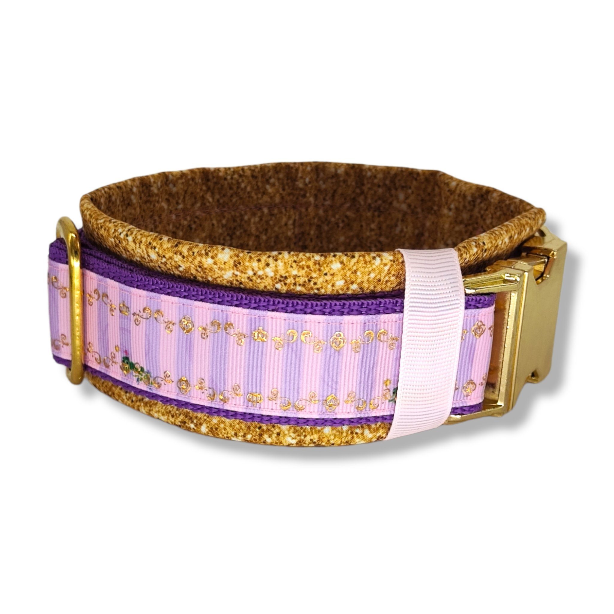 D by E Couture Hunde-Halsband "A Fairy Tale", gepolstert, verstellbar, 50mm breit, Handmade