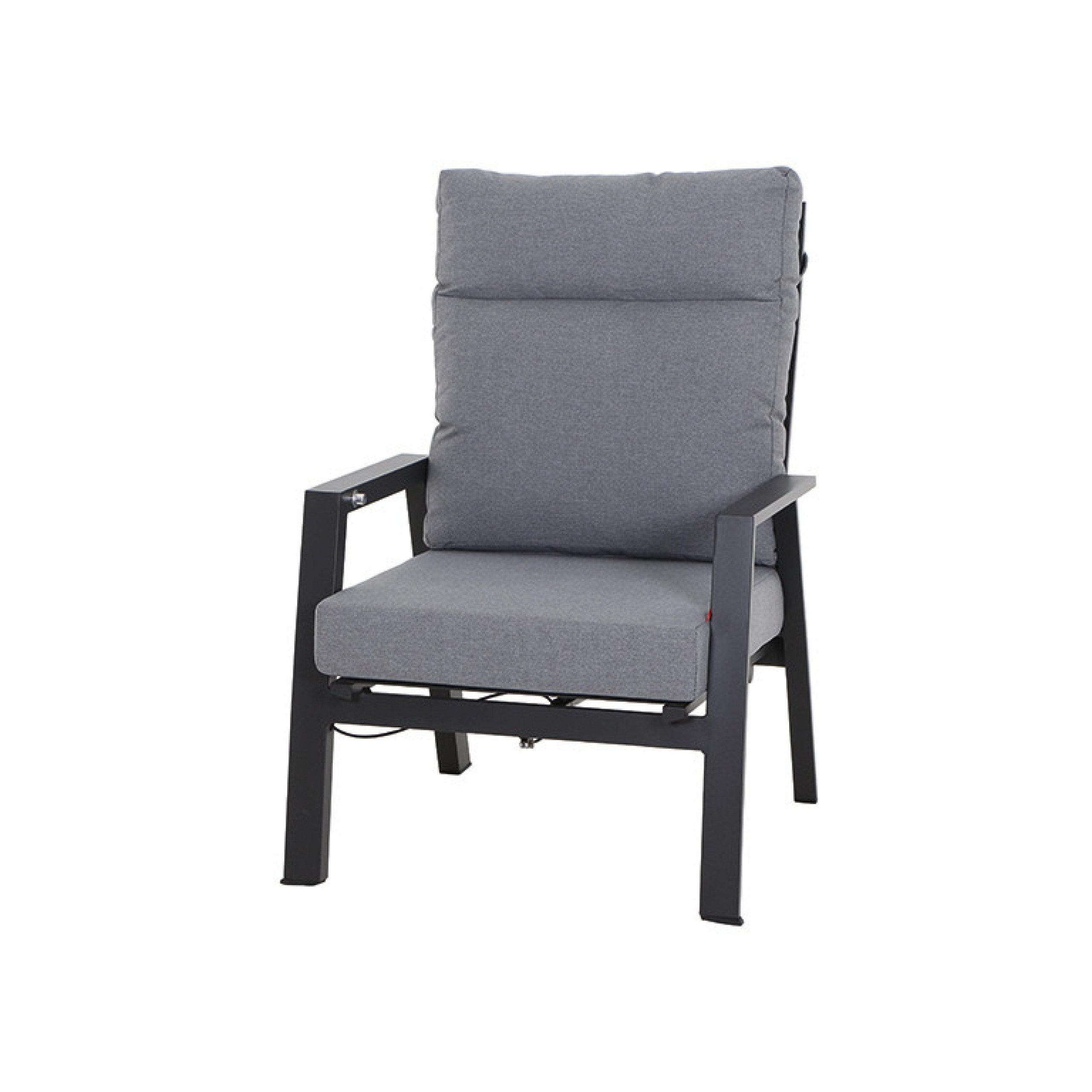 Gartenlounge-Sessel Siena Garden Loungesessel Valencia Aluminium Ranotex®-Gewebe grau