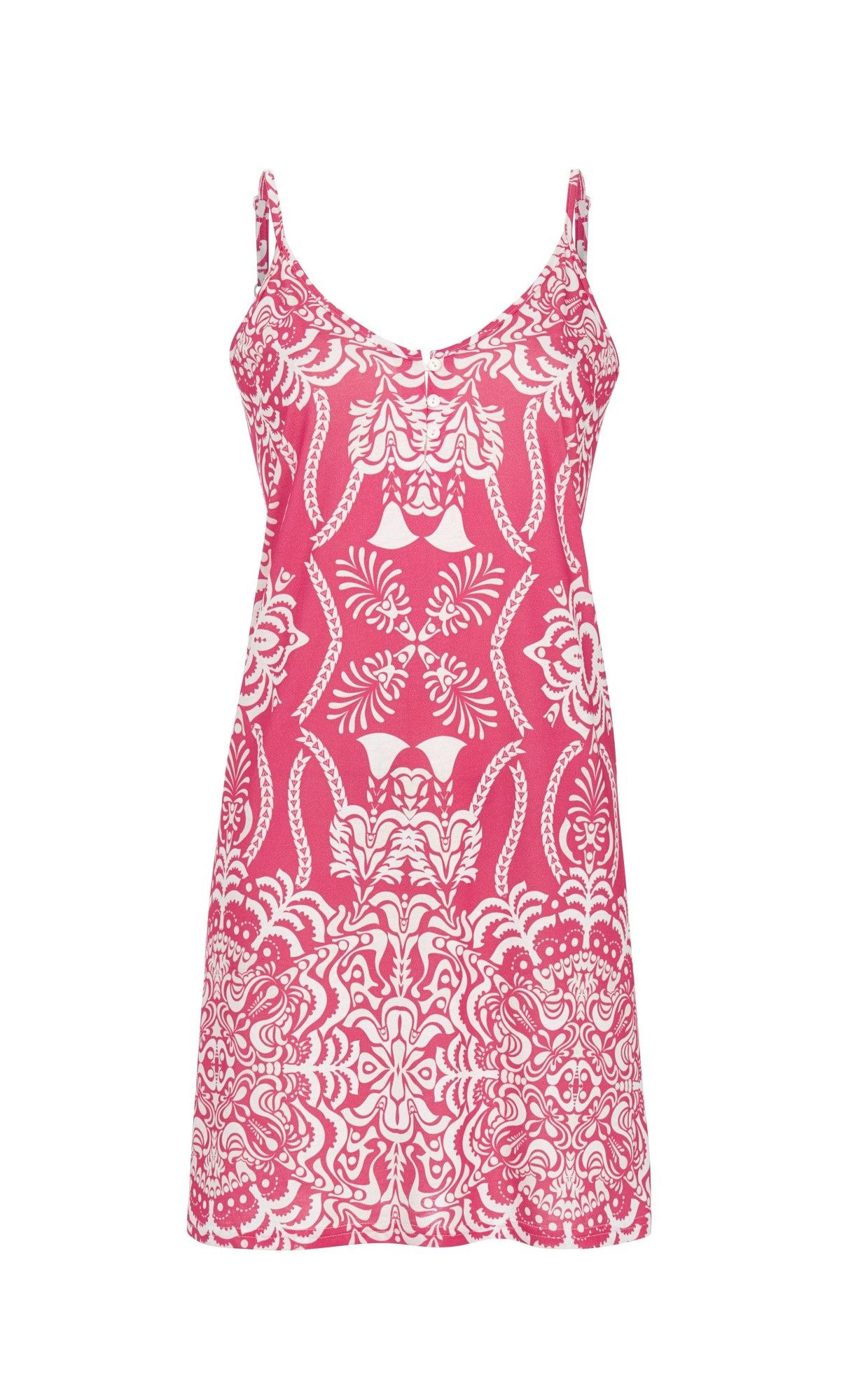 Ringella Sommerkleid im Ornamentdessin mit verstellbaren Spaghettiträgern aus farbbrillanter Baumwolle/Modal-Mischung