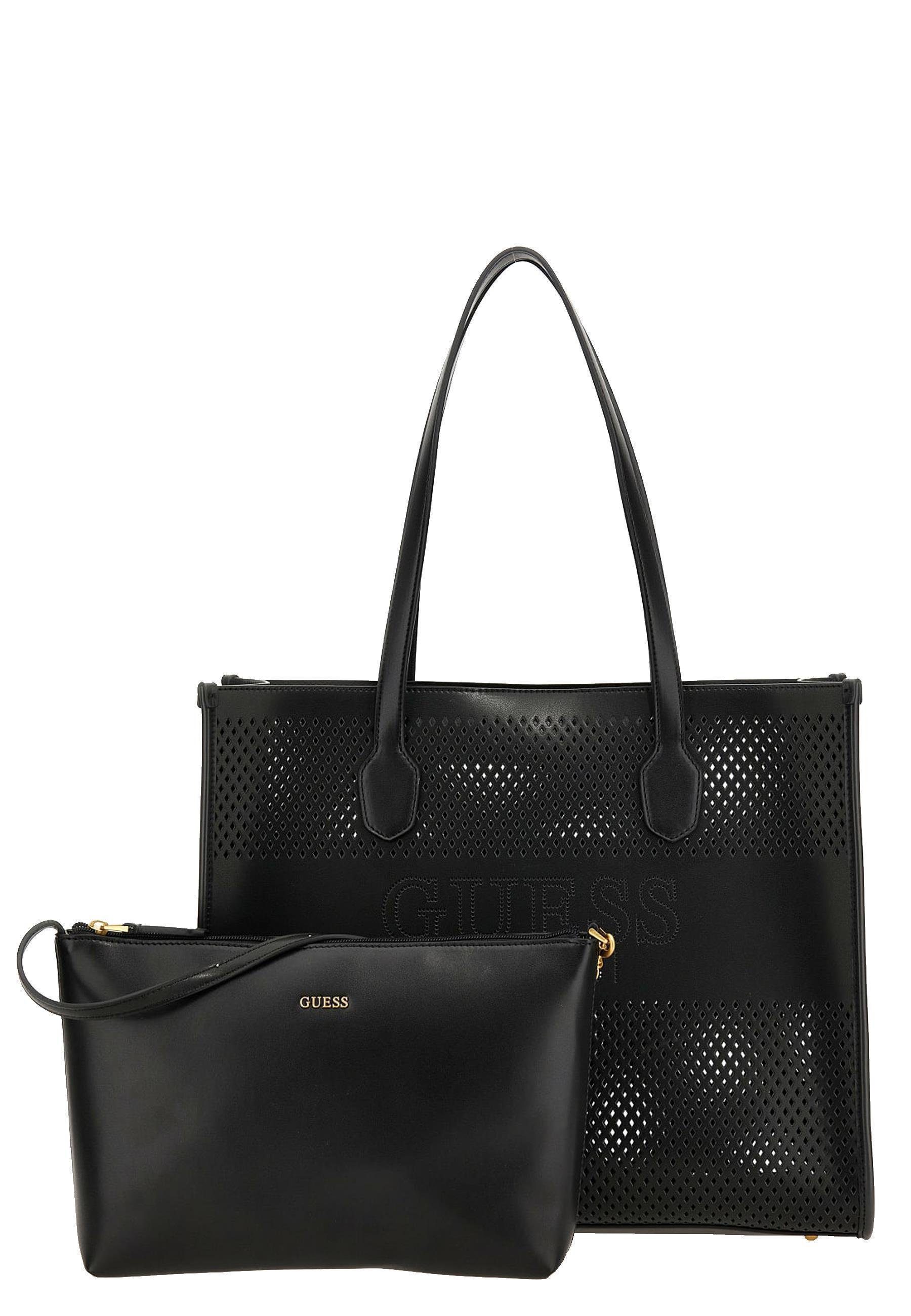 Guess Schultertasche Katey Perf Tote black