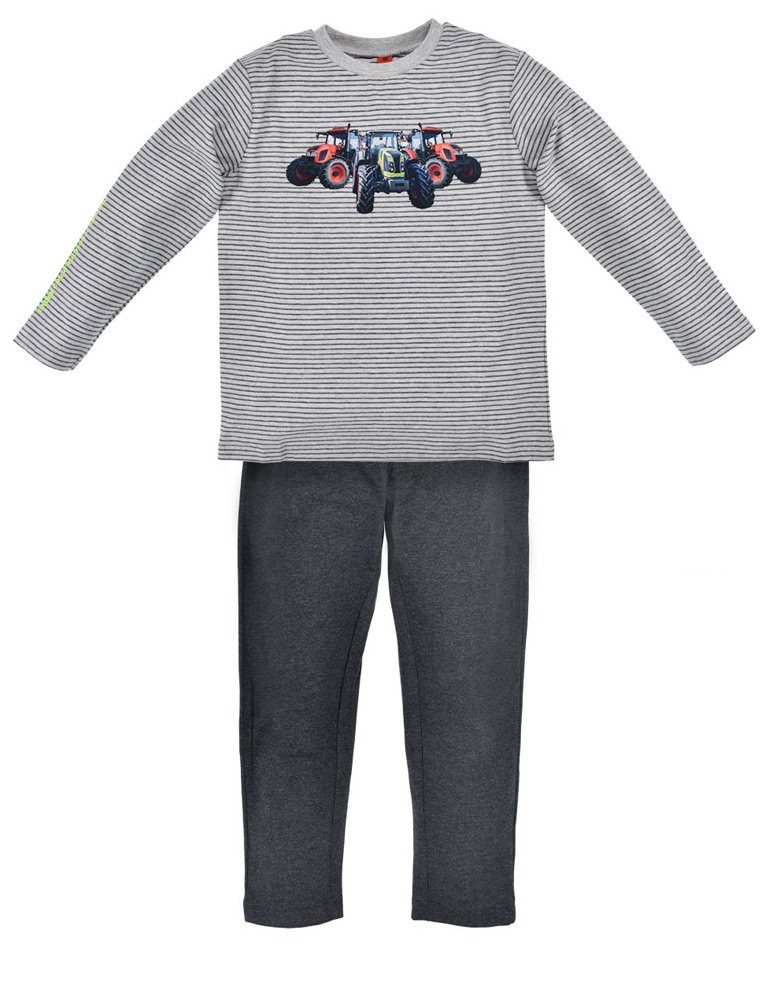 T-Shirt BONDI Jungen Pyjama 'Traktor' 33171, Grau Melange