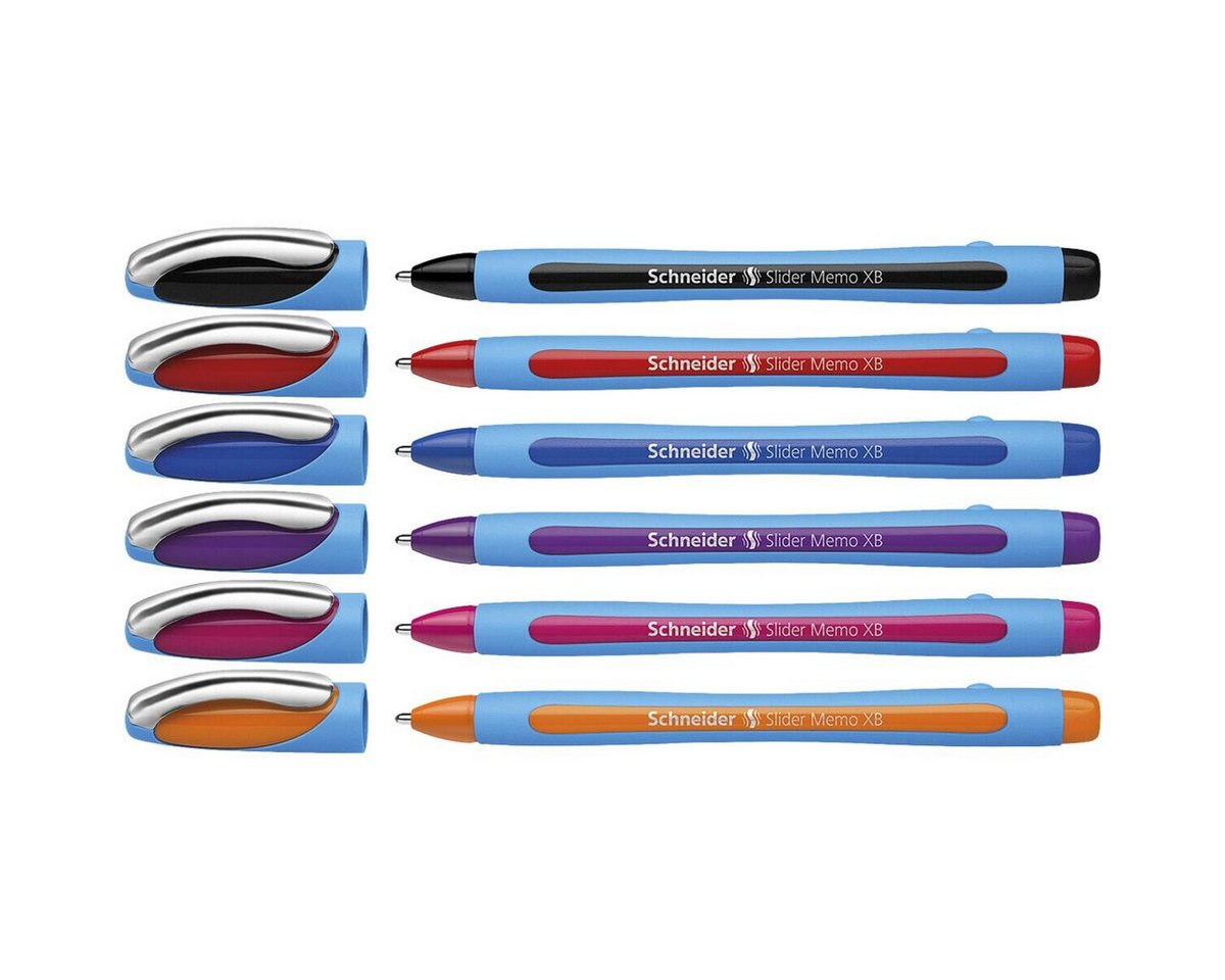 Schneider Kugelschreiber Slider Memo XB 150296, (6-tlg), im Etui, Strichbreite: 0,7 mm (XB)