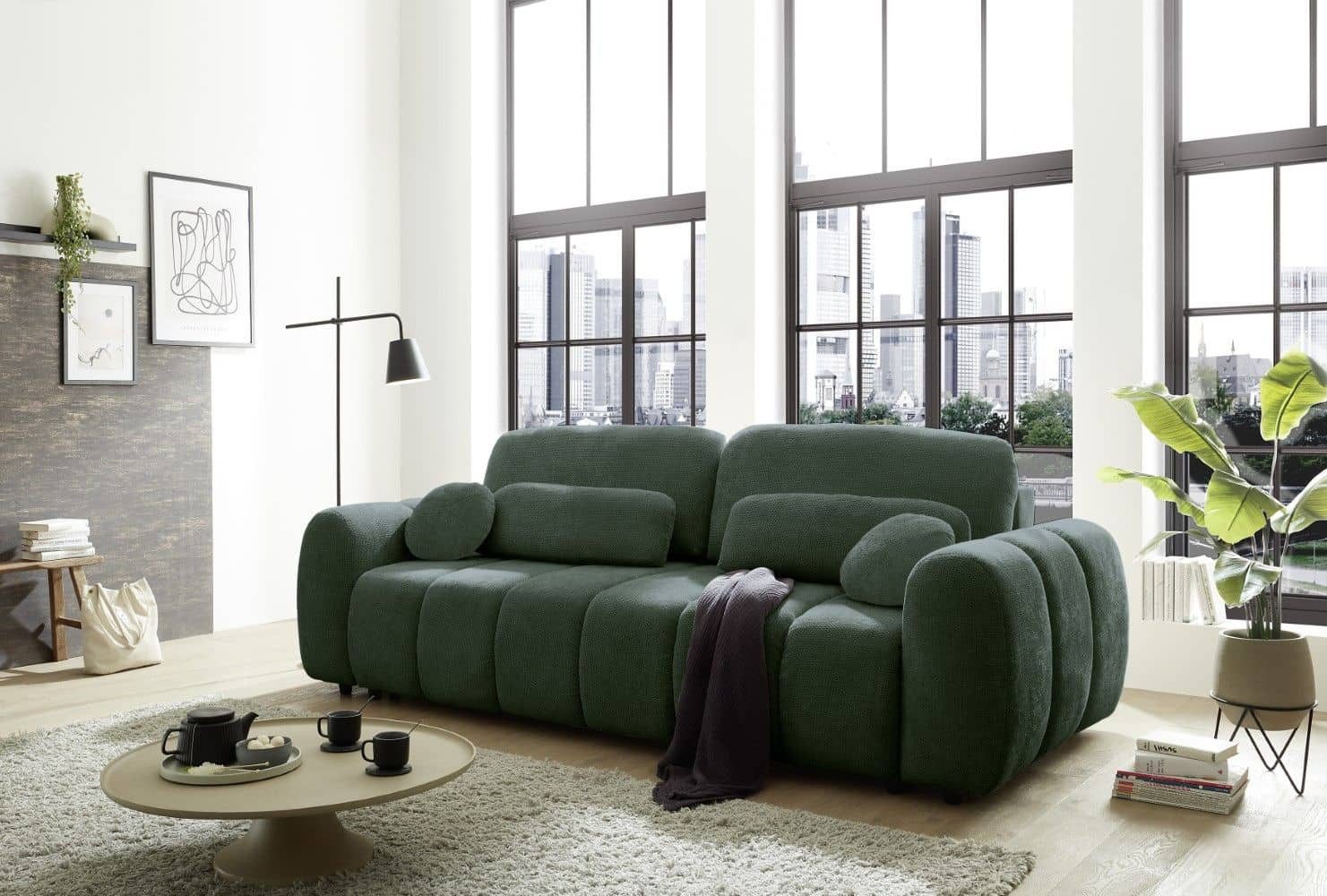 ED EXCITING DESIGN Big-Sofa Bubble, mit Schlaffunktion, Bettkasten, Nierenkissen, Rückenkissen