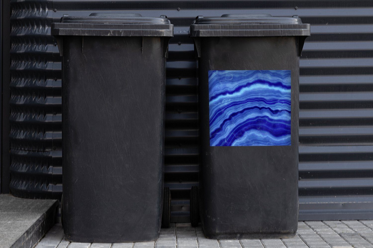 Wandsticker (1 Stein Mülleimer-aufkleber, St), Blau MuchoWow Mülltonne, Abfalbehälter - Sticker, Achat Container,