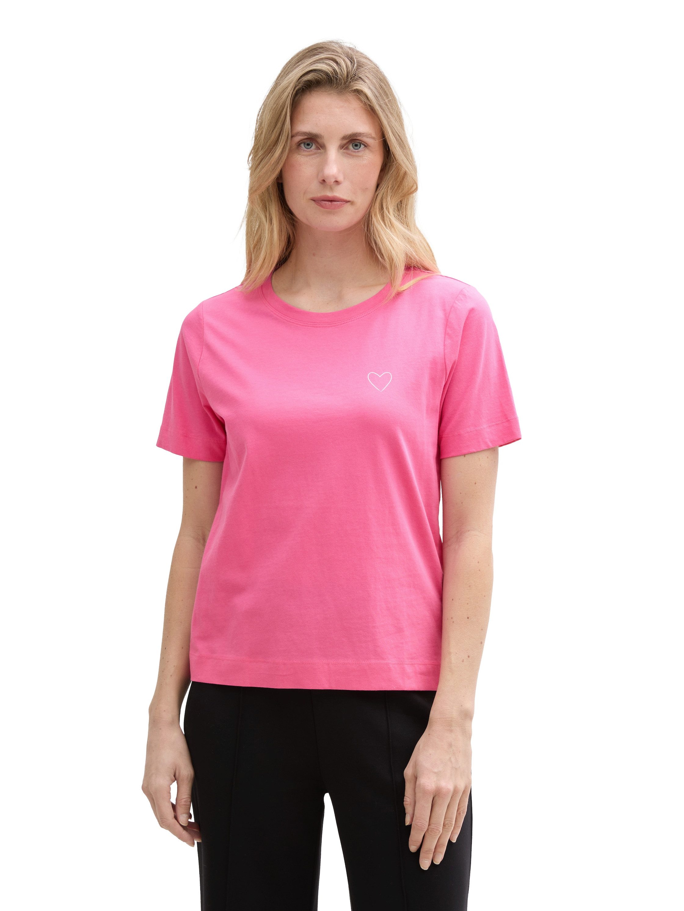 TOM TAILOR Rundhalsshirt mit Herzmotiv als günstig online kaufen