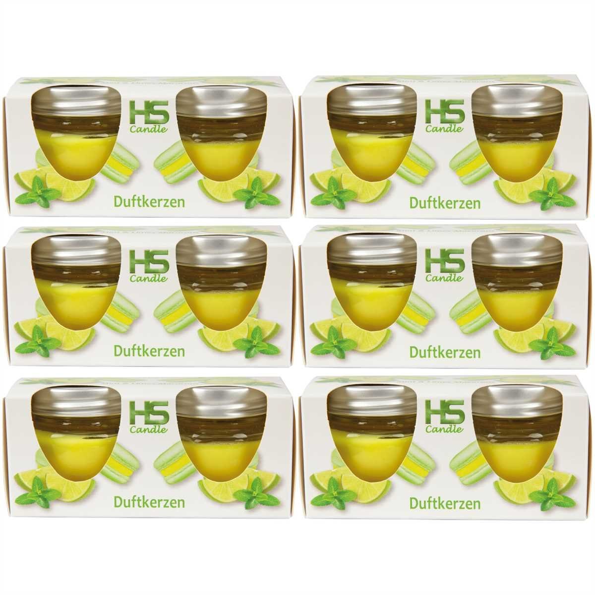 HS Candle Duftkerze Kerzenset 12er-Pack (12-tlg), Kerze im Glas mit Deckel, Raumduft 12er Pack je ca. 7 Std. Brenndauer
