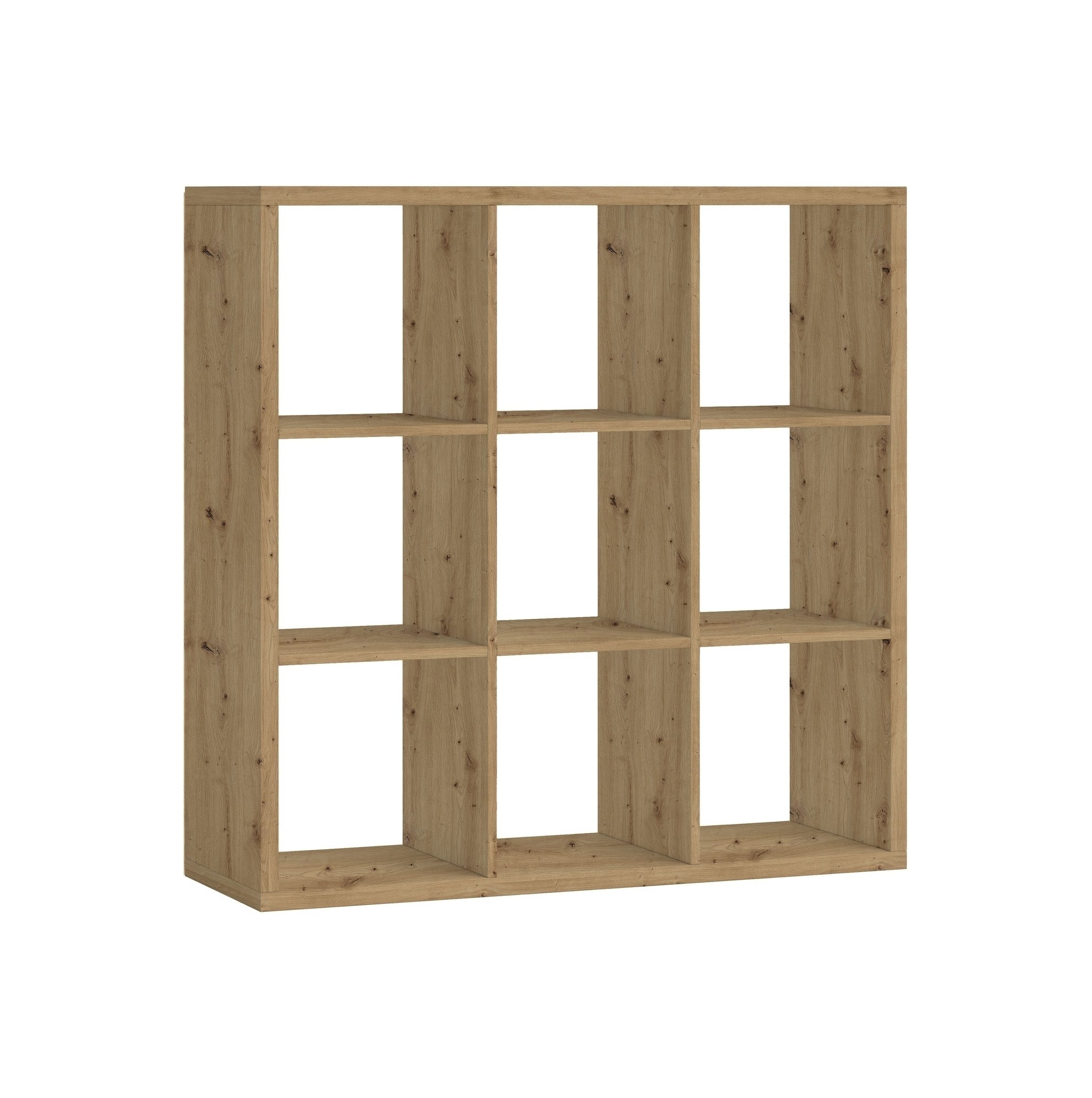 PREISBRECHER Raumteiler Style, 9 Fächer, in Artisan Eiche Dekor - 112x112x38cm (BxHxT)