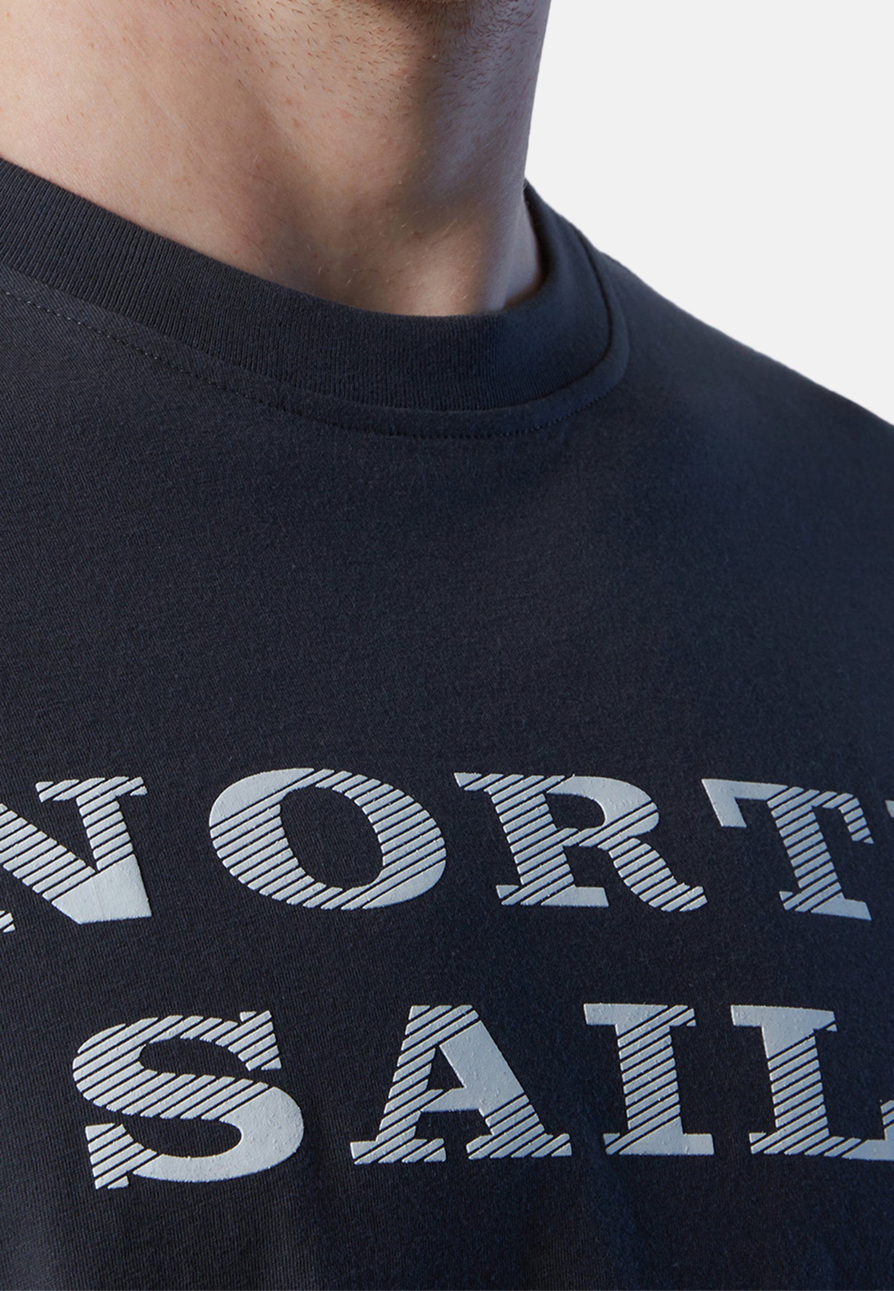 North Sails T-Shirt Brustaufdruck grey mit Ton-in-Ton-Nähte T-Shirt