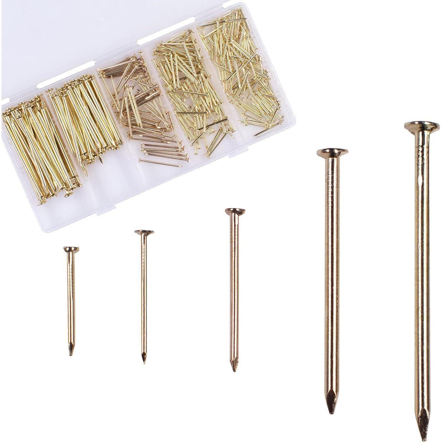 LuxusKollektion Nagel Nägel Sortiment Set 300tlg Messing Optik
