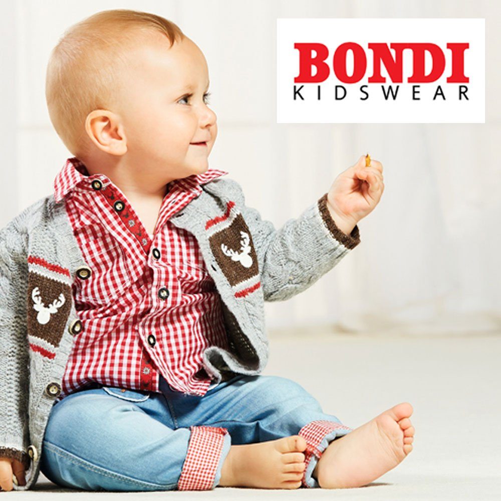 BONDI Trachtenlederhose Jungen Kunstleder Shorts Hose 'Lausbub' 91586, Br