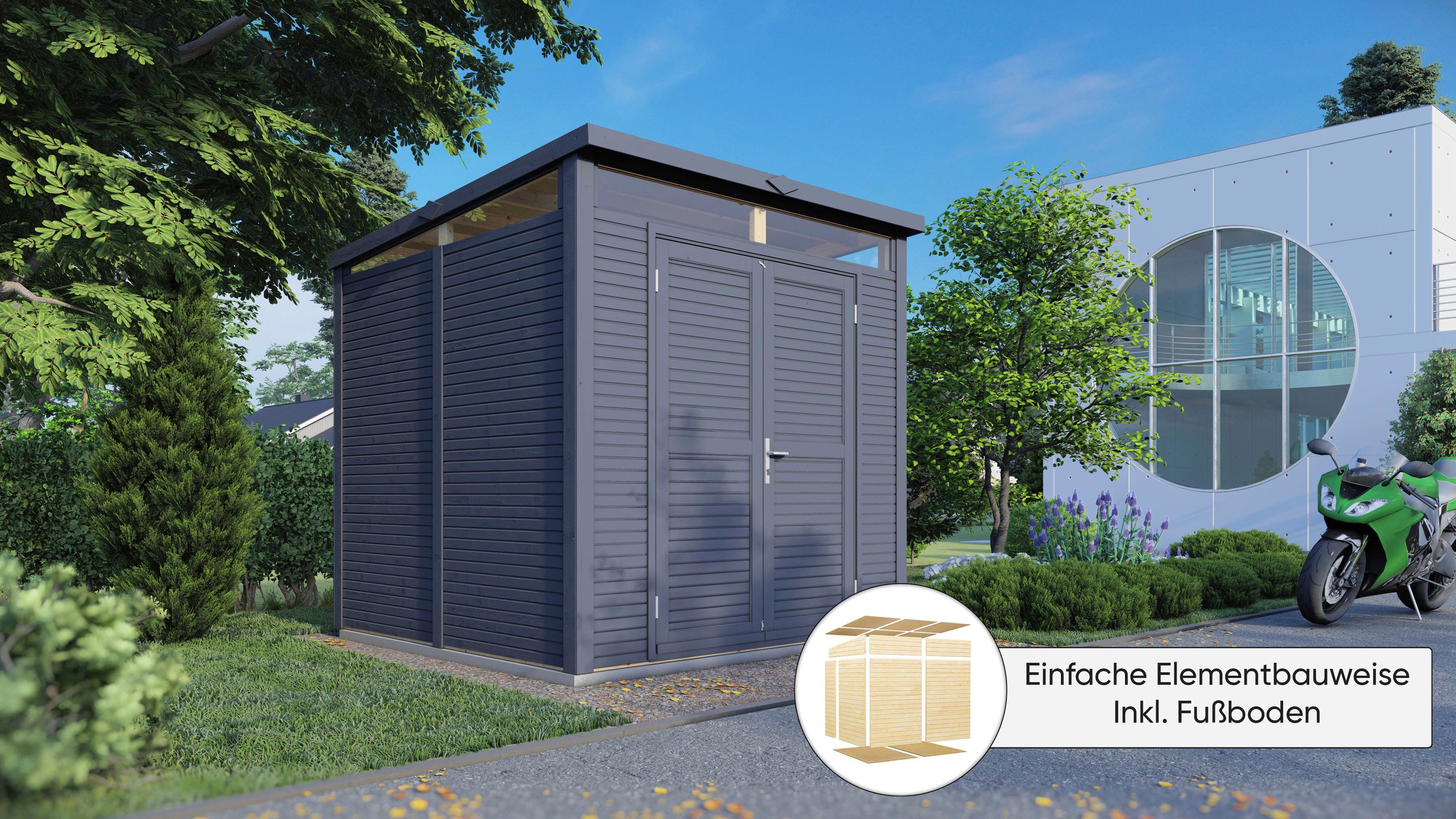 BERTILO Gartenhaus Woodline, BxT: 226x240 cm