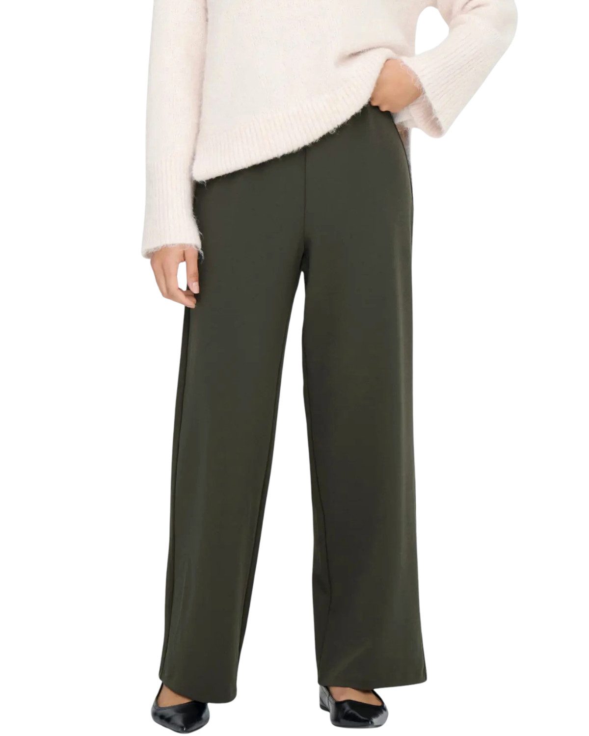 ONLY Stretch-Hose Mid Waist mit weitem Bein bequem & trendy